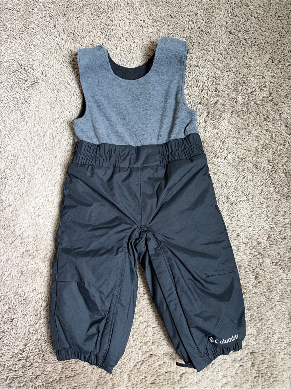 Columbia Baby Black and Gray Insulated Snow Overalls - Size 6-12 months